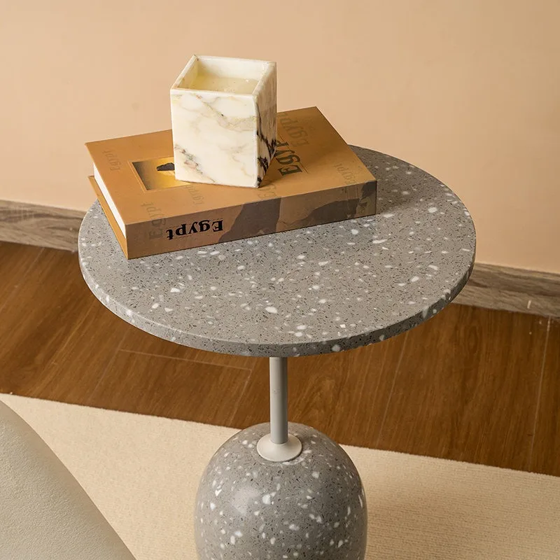 

100% Natural Marble Side Table, Luxury Custom Leisure Table for Living Room, Bedroom, Balcony & Cafe