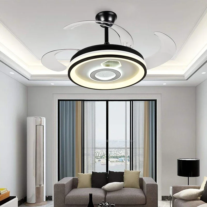 

Modern Designer Decorative Retractable Ceiling Light Vintage Bedroom Fancy Chandelier Remote Control Led Ceiling Fans