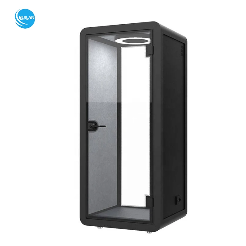 

Single Seater Office Soundproof Meeting Booth With Computer Desk for Private Working Movable Silence Telephone Booth Office Pod