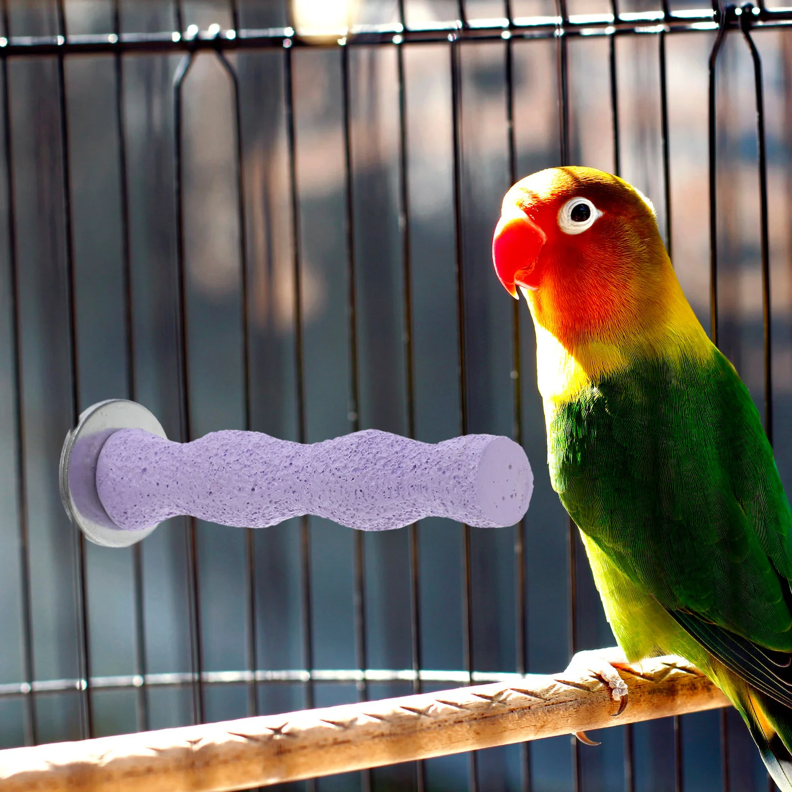 

Bird Perch Natural Wood 14Cm Sand Grinding Stick For Parrot Nail Foot Exercise Chew Cage Accessories Purple