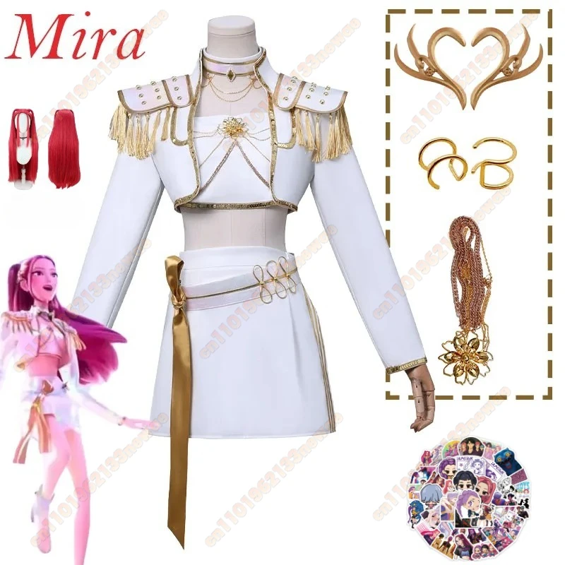 Kostum Cosplay KPop Demon Hunters Mira Pakaian Cosplay KPop Mira Kostum Panggung Mira Pakaian Cosplay Demon Hunter Rumi Zoey Wanita