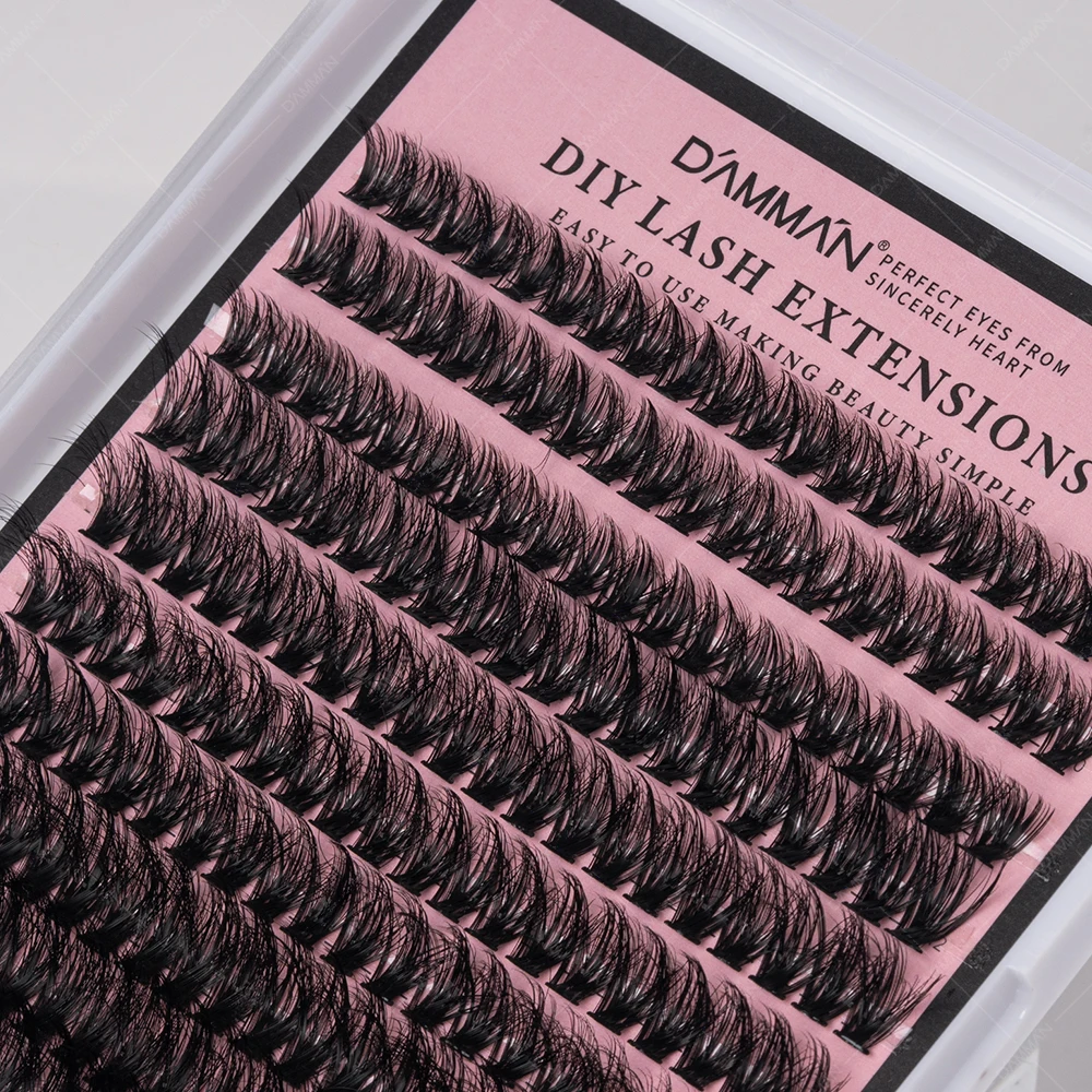 1 ชิ้น DIY 60D DAMMAN Lashes ชุด Bond และซีลแหนบแต่ละกลุ่ม Lash Extension ขนตานุ่มธรรมชาติอุปกรณ์