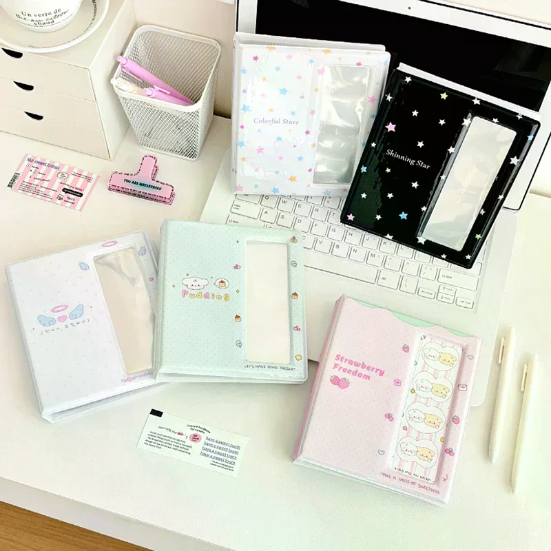 /PFU/Photo Booth Album For 40 Pcs 2x6 Inch Photo Strips Bookmark 20 Pcs 4x6 4R Photo Holder Small Card Storage Book Cartoon