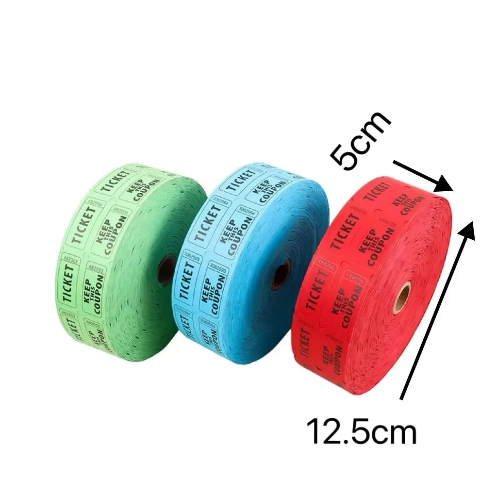 1000Pcs Colorful Tearable Raffle Tickets Double Rolls Admission Ticket Game Ticket For Events Carnivals Entry Class Reward view 3