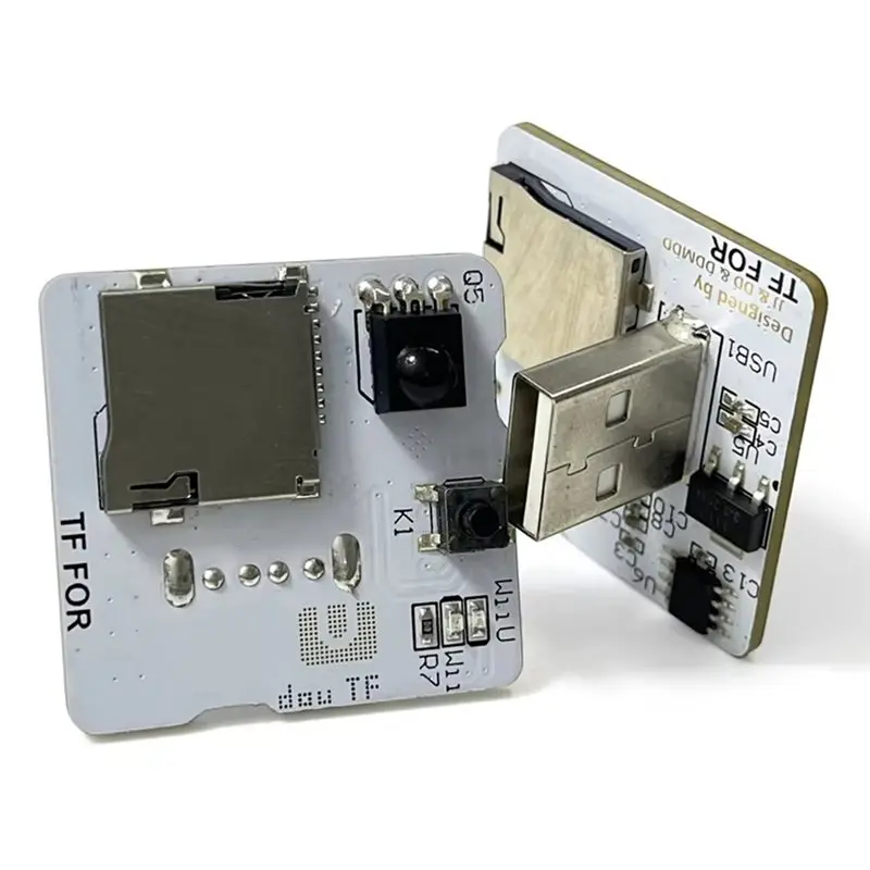 AS62 New Dual TF Adapter for Wii for WiiU Console Button Switch USB Plug-in to Expand Memory Update Games Accessories