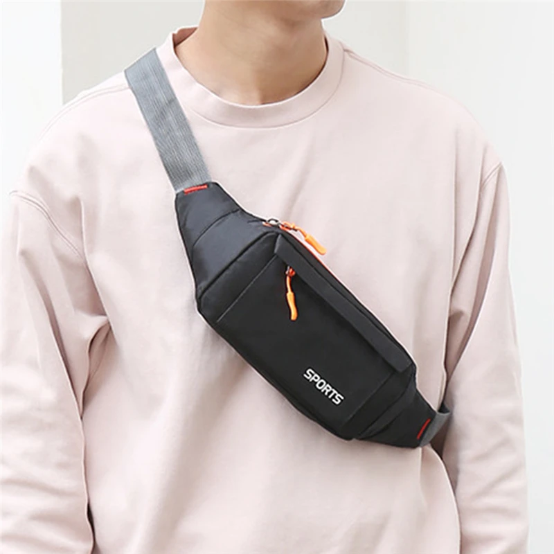 Men's Breast Package Waterproof Outdoor Sports Bag Oxford Pouch Korean-style Waist Bag Fanny Pouch Crossbody Male Banana Bag