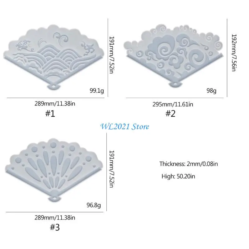 G5GC مروحة قالب من السيليكون الحلي الجبس المعطرة قطرة الغراء الراتنج قالب للزينة