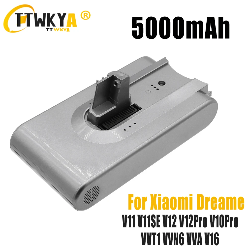 For Dreame Handheld Cordless Vacuum Cleane V11/V11SE/V12/V12 Pro Replacement Battery Accessories 5000 mAh 18650 Battery Pack