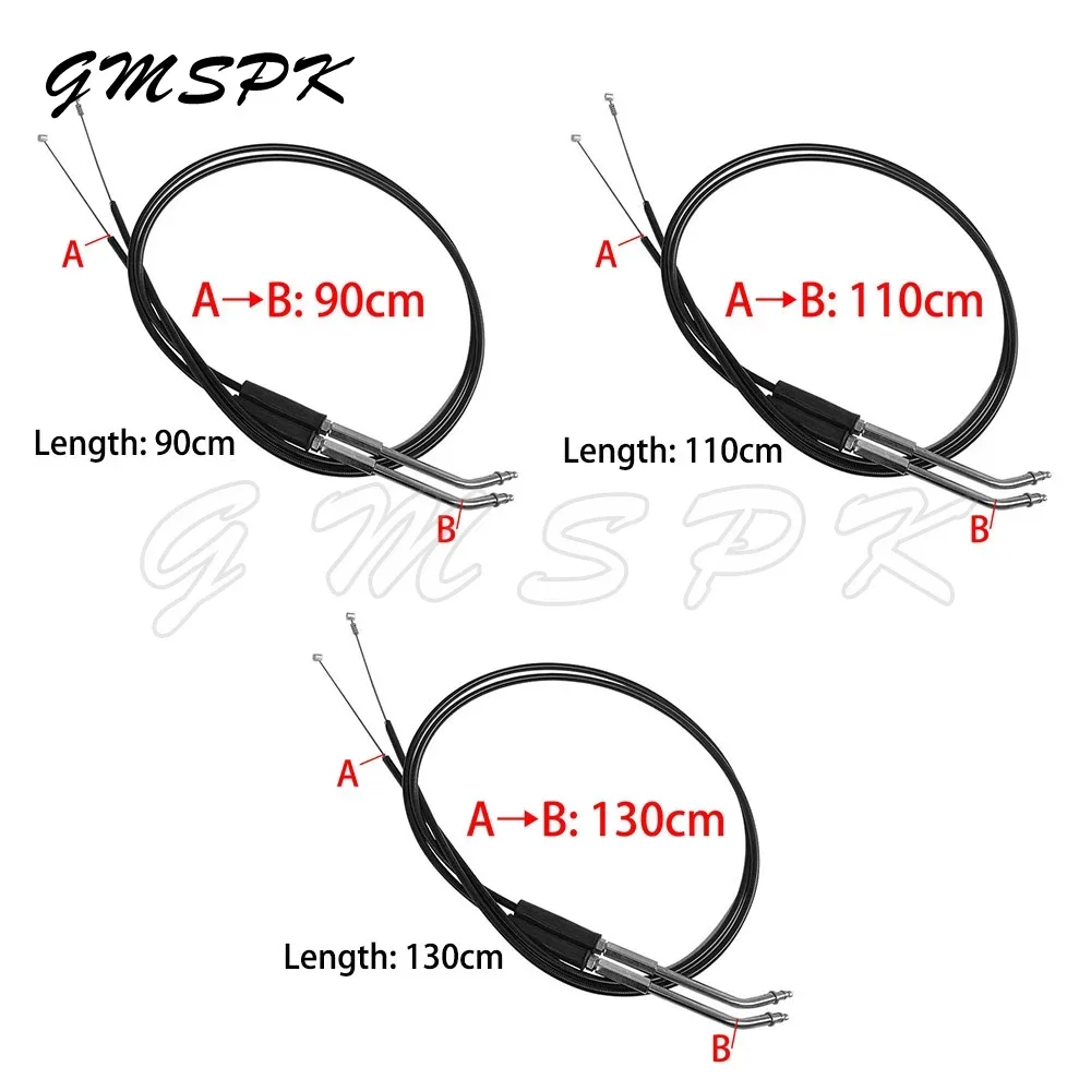 Modified Lengthened Throttle Cable Clutch Wire Black/Silver Fit for Harley Sportster Iron XL1200 883 XL1200 XL883 Motorcycle