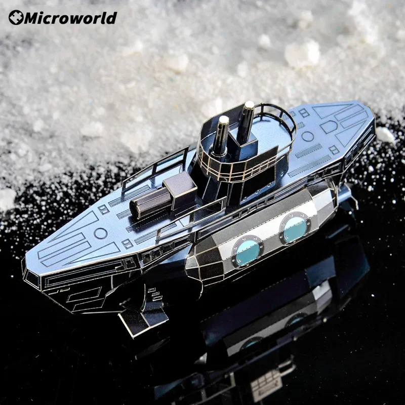 Microworld 3D Metal Puzzle Games Military Tactical Submarine Model Kits Laser Cutting DIY Jigsaw Birthdays Toys Gifts For Adult