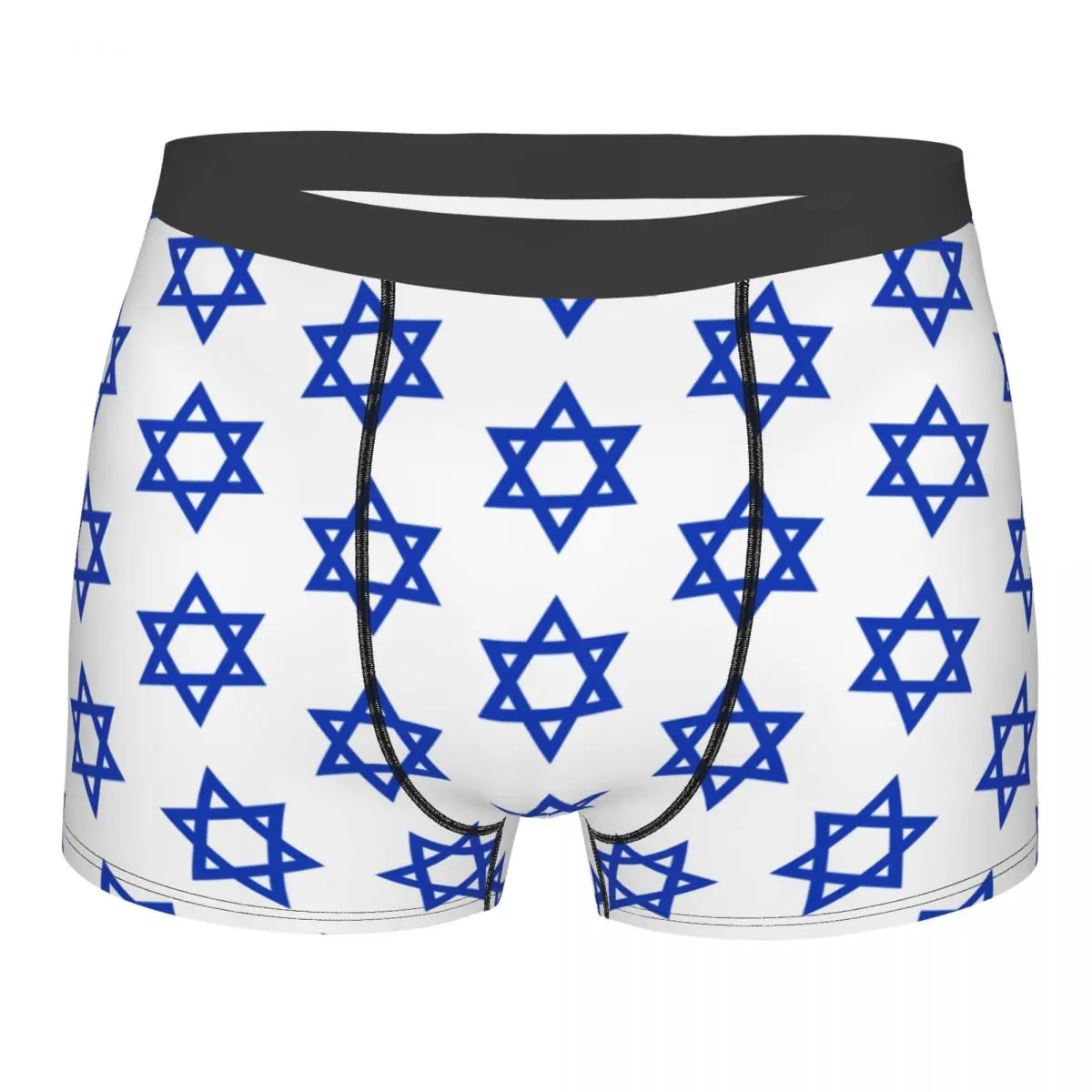 Fashion Star Of David Israel Flag Boxers Shorts Panties Men\'s Underpants Stretch Israeli Pride Briefs Underwear