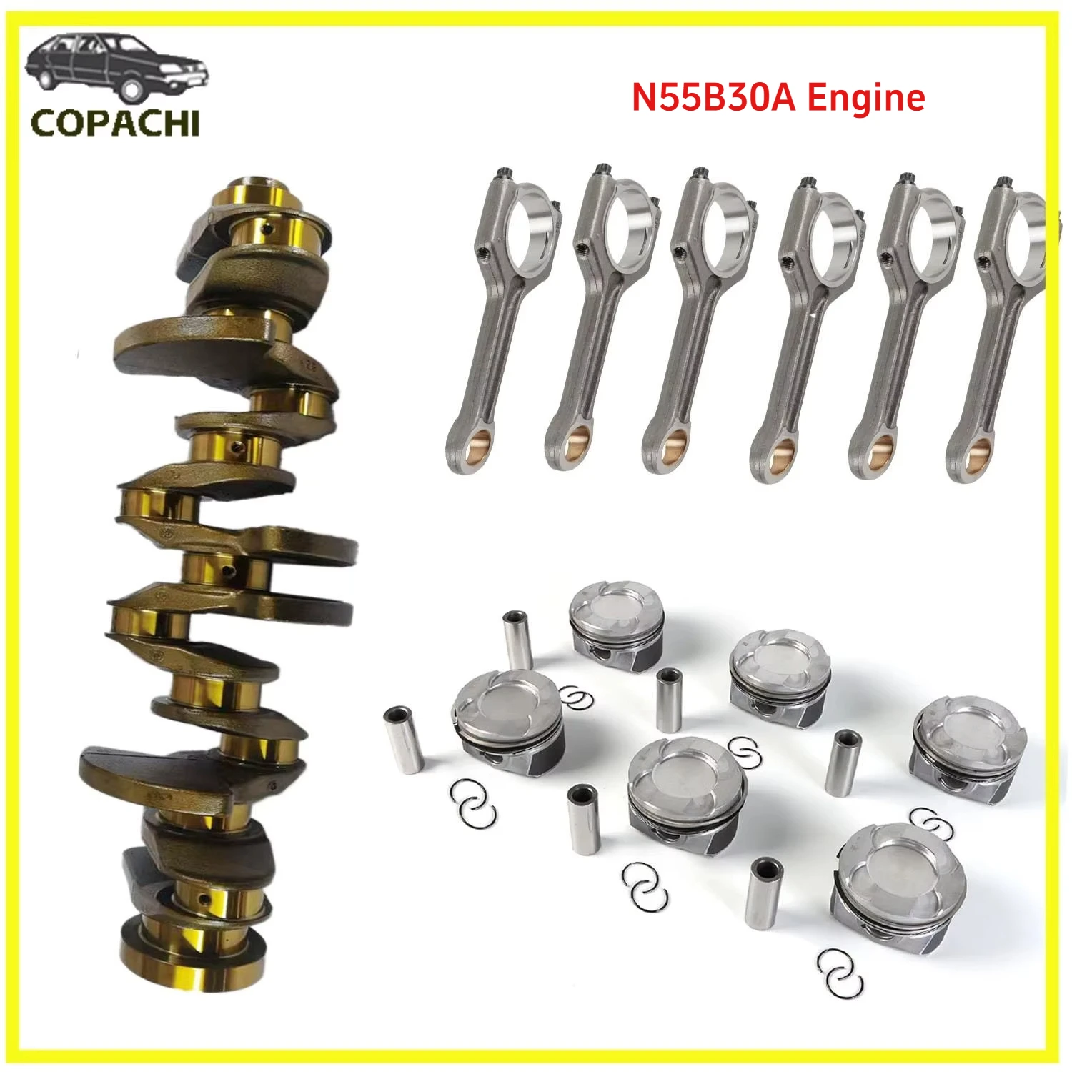 

1 комплект N55B30A поршни коленчатого вала двигателя и набор колец и шатун для BMW E70 X5 xDrive35i E92 335xi 3,0L автомобильные аксессуары Запчасти