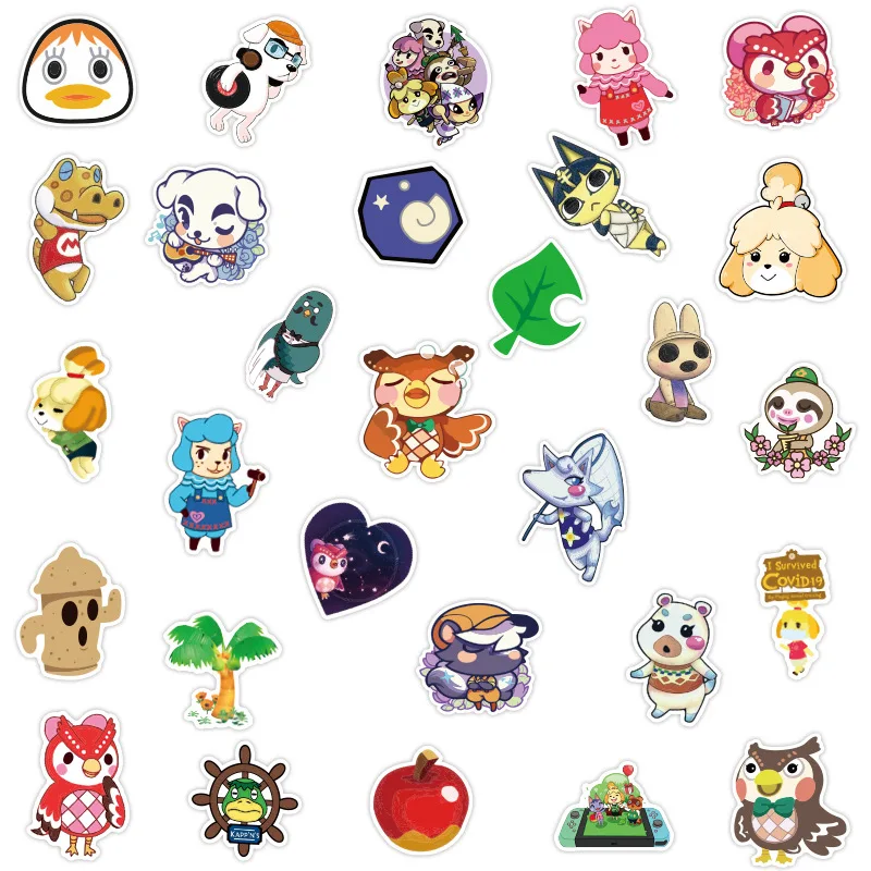 100pcs Animal Crossing Cute Cartoon Graffiti Mobile Phone Notebook Car Waterproof Children's Sticker