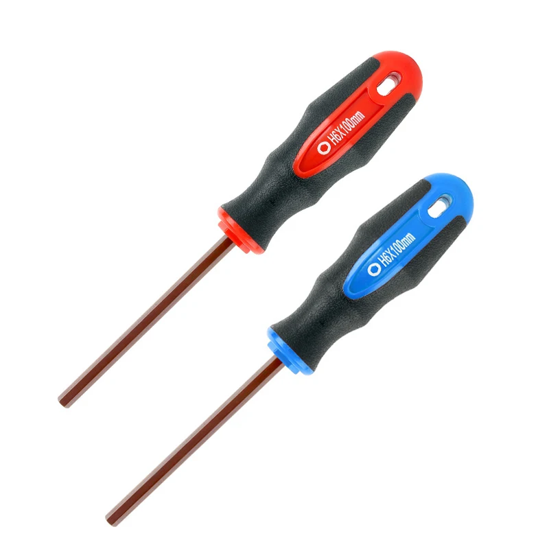 H3 H4 H5 H6 Hex Screwdriver with Hole CR-V Flat Hexagon Screw Driver Hex Allen Key Bolt Driver Screw-driving Hand Tools 1 Piece