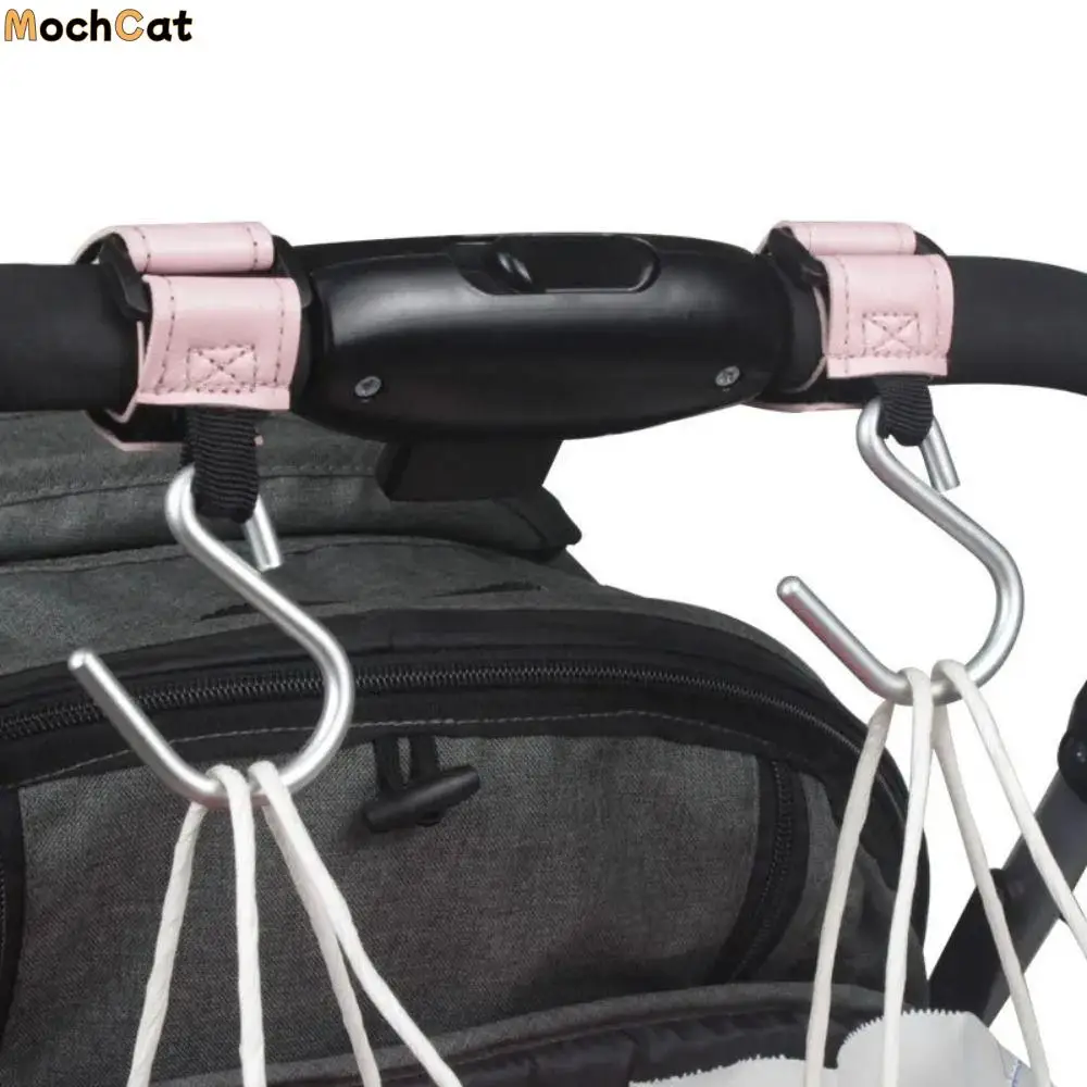 

Креативные крючки для детской коляски S-образной формы, однотонные подвесные крючки из искусственной кожи, аксессуары для колясок, аксессуары для детских колясок с героями мультфильмов