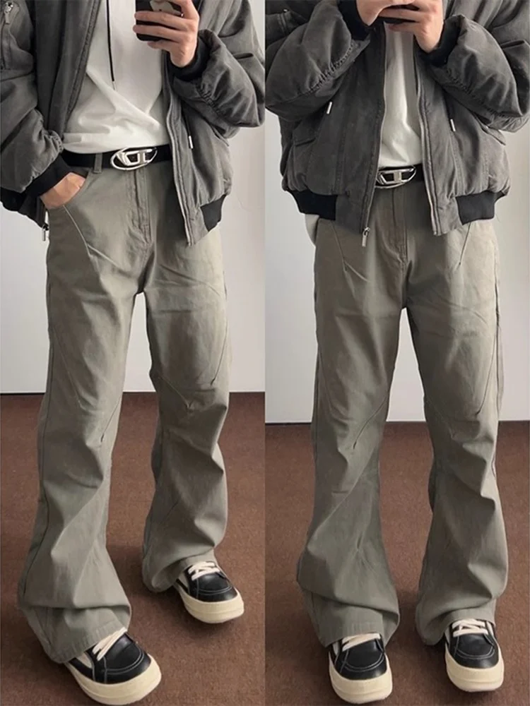 

Мужские джинсы American Retro Knife: рабочие брюки прямого кроя, зауженные, в стиле Cleanfit, High Street Vibe, Bootcut