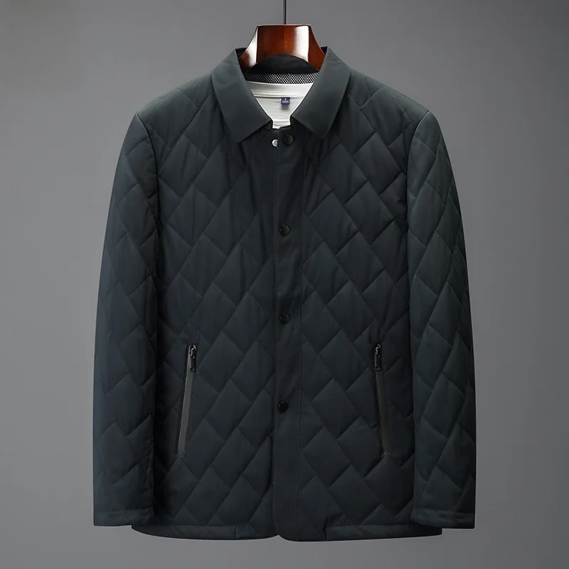 

Classic Paul Men's Geometric Pattern High End Cotton Jacket Casual Collar Leisure Cotton Clothes for Dad Autumn Winter New Style