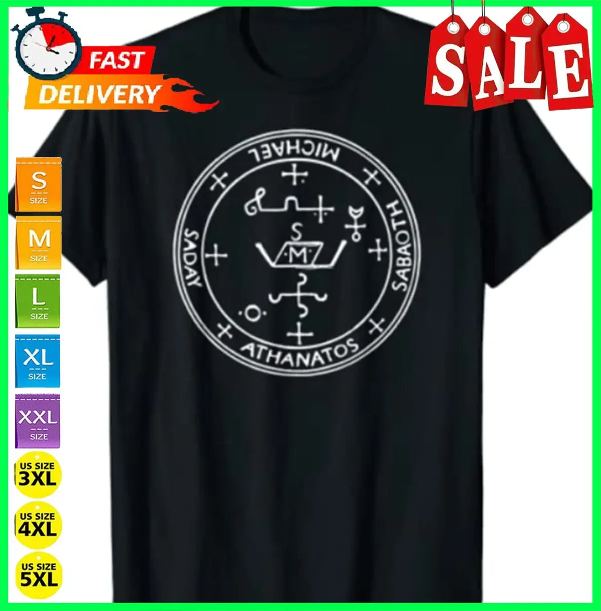 Holy Seal of Archangel Michael Sigil invoke Protection T Shirt Size S-5XL