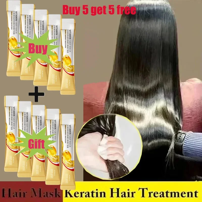 Keratin Hair Mask Repairing For Hair Damaged Maltreated Moisturizing Nourishing Repairing Hair Mask Hair Care Conditioner 10ml