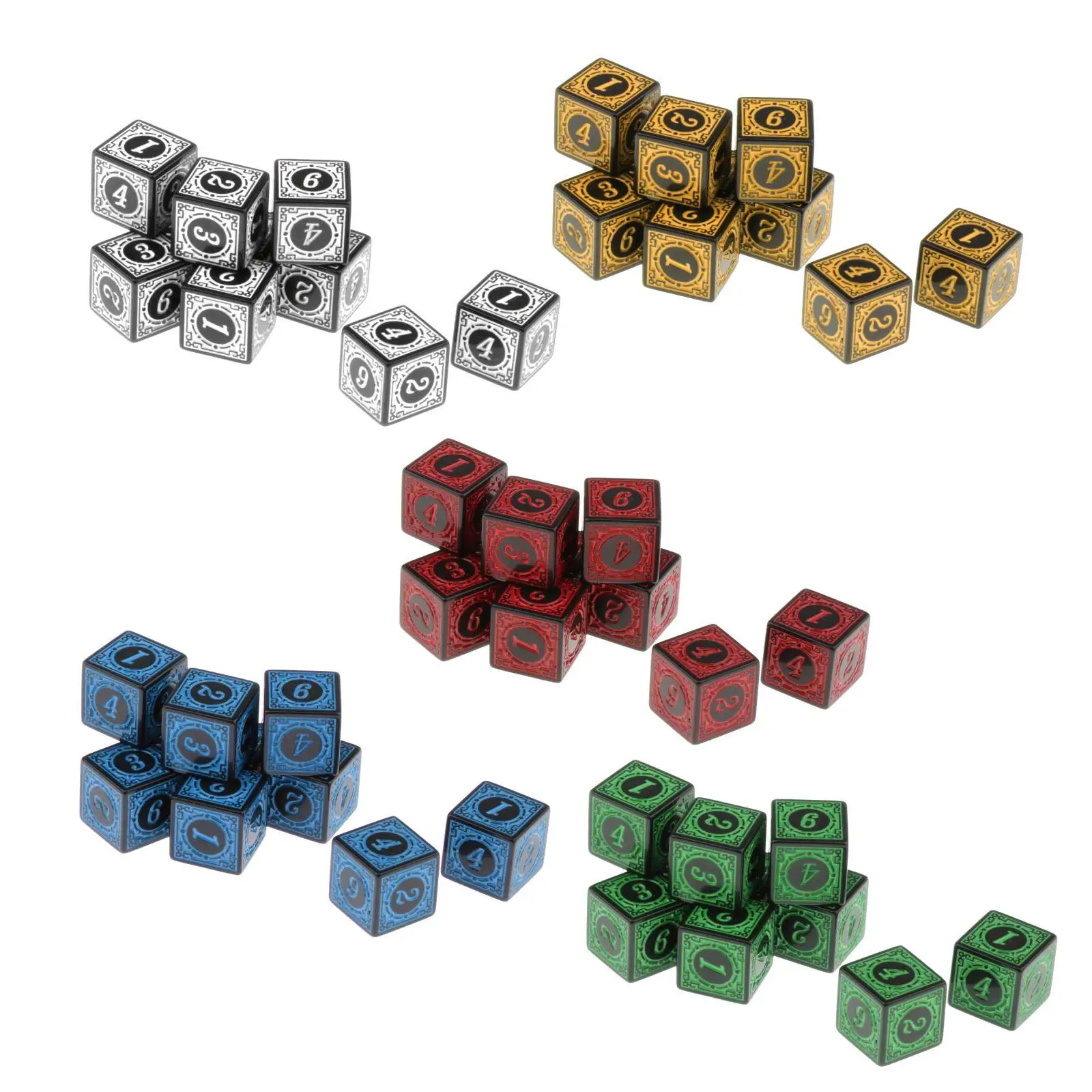 10 шт./компл., 6-сторонние многогранные игральные кости, игрушки, многосторонние акриловые кубики для настольной доски