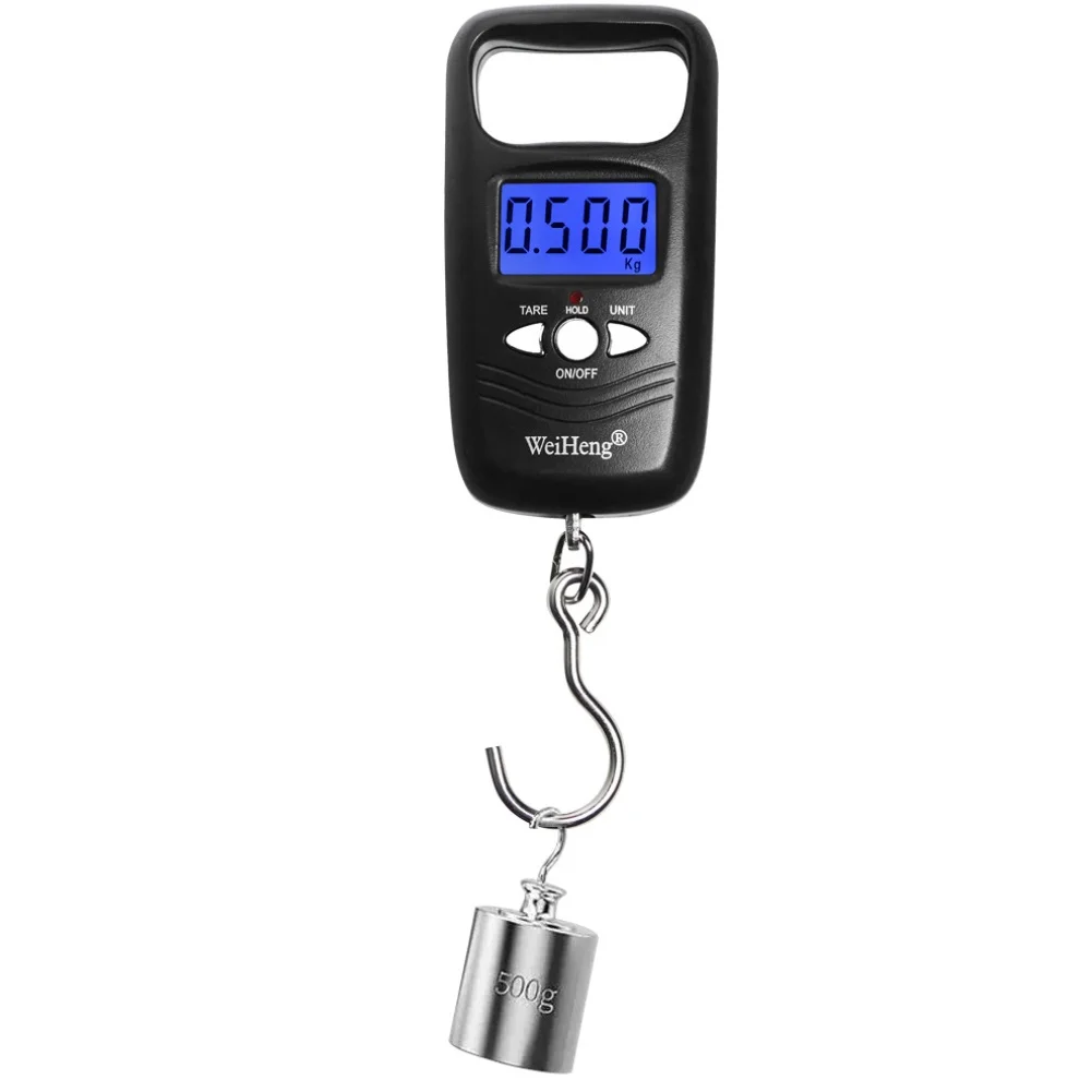 Portable Digital Scale for Luggage Up to 50kg 5g Accuracy kg lb jin oz Units Steel Hook Backlit LCD Tare Function