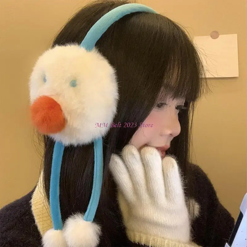 49me-furry-plush-cartoon-earmuffs-for-cold-weather-outdoor-winter-activity-ear-cover-snowman-ear-protectors-for-student