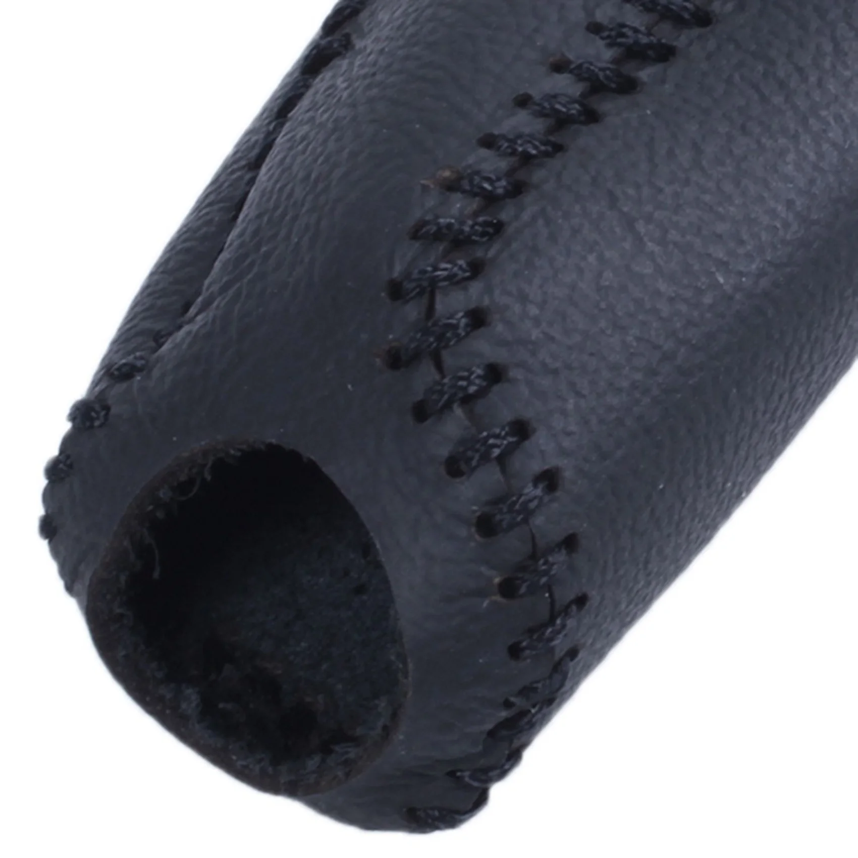 

2X Leather Hand Brake Cover Protective Sleeve For Honda / Accord / Civic 8, Black + Black Line