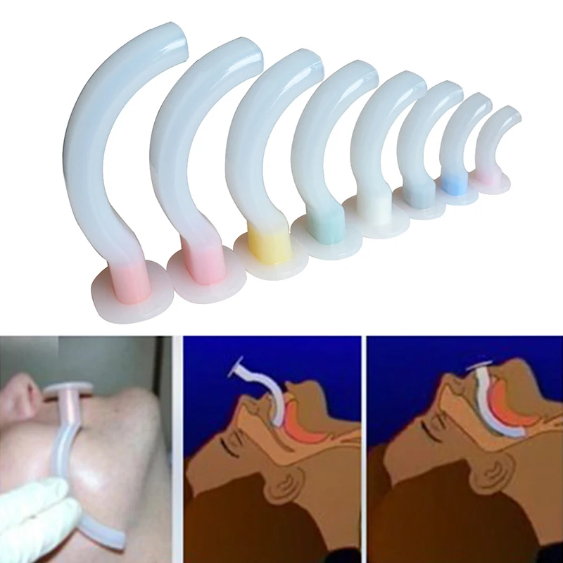 8Pcs/Box Mixed Airway Tube Gas Guide Tube For Patients Disposable Oral Air Way White Color Airway Tube For First Aid