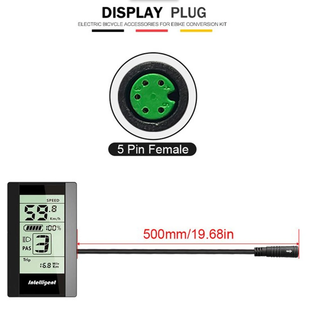 Indicatore Display E-Bike LCD 24V-60V 800S per kit di conversione bicicletta elettrica Bafang BBS01 BBS02 BBSHD Mid Hub Drive