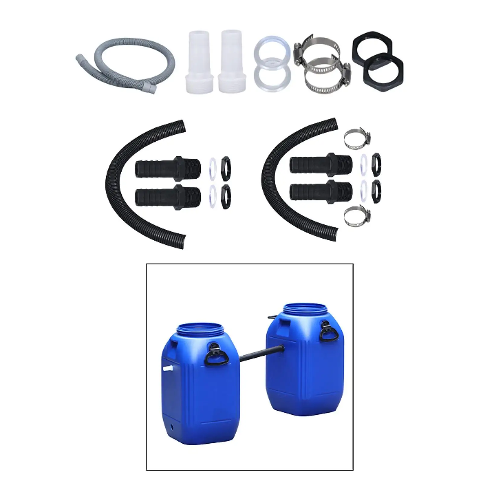 Rain Barrel Connector Kit Water Collection Home Butt Connector Pipe Link Kit