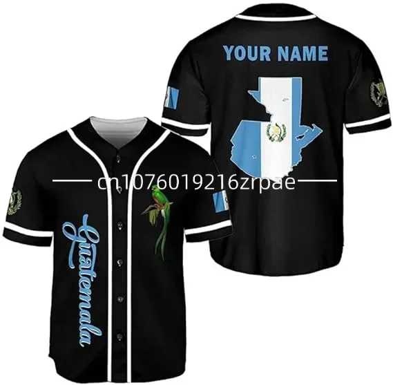 2024 Free Custom Name Guatemala Baseball Jersey 3D Printed Men's and Women's Casual Fashion Street Baseball Jersey