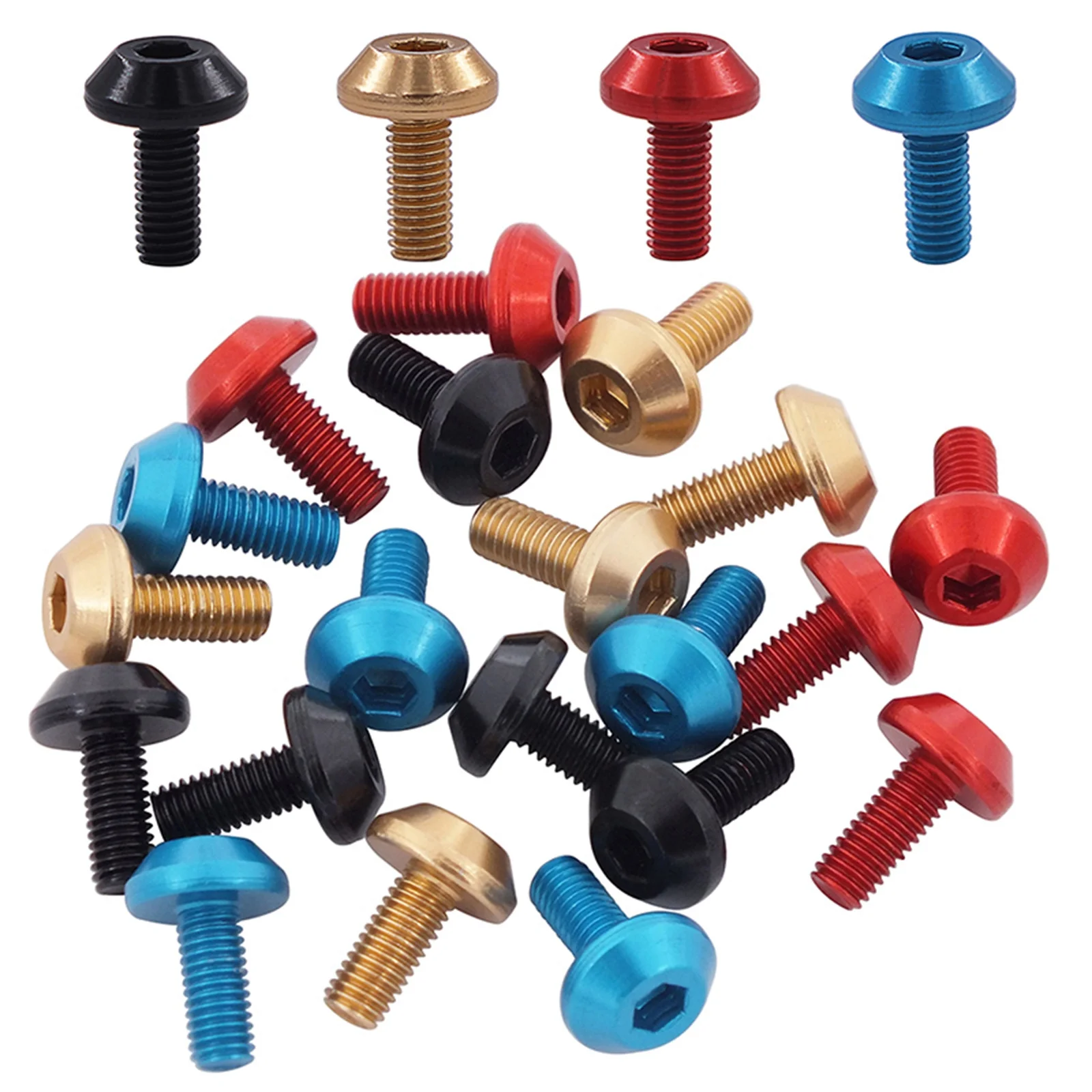 AliExpress 4 Pcs Bicycle Water Bottle Cage Bolt Cycling Accessories Kettle Holder Aluminum M5 Screw Handle Bikes Part for MTB Road Bike