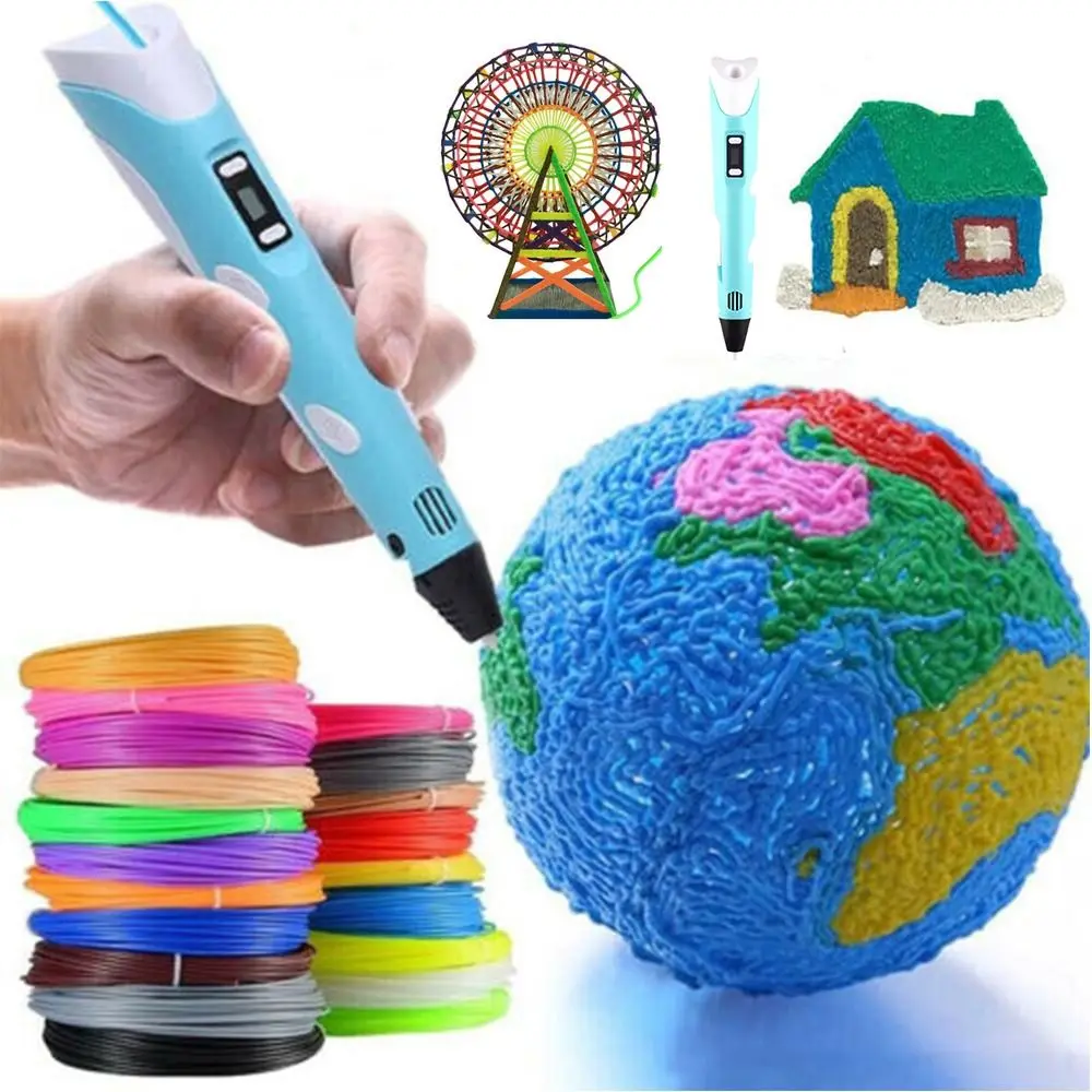 Creative Toy With LCD Screen Drawing Supplies DIY Gifts 3D Printing Pen Arts Printer 3D Pens PLA Filament