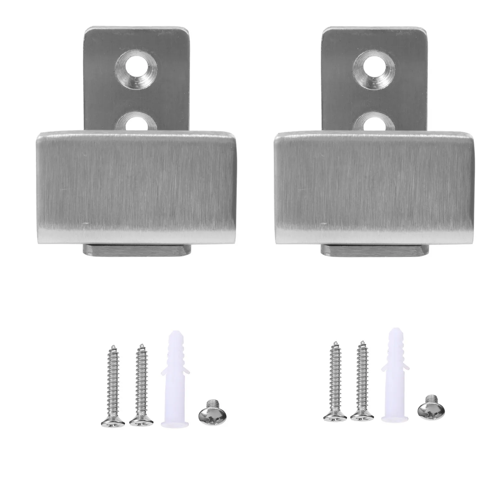 2Pcs Stainless Steel Barn Door Floor Guide Adjustable Sliding Bottom Floor Guide Smooth Chamfered Edges Metal Track Stopper