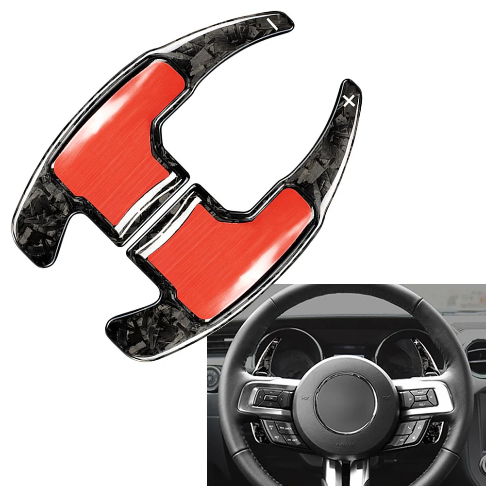 

For Ford Mustang 2015-2021 Forged Carbon Fiber Car Steering Wheel Paddle Shifter Extension 2Pcs/Set