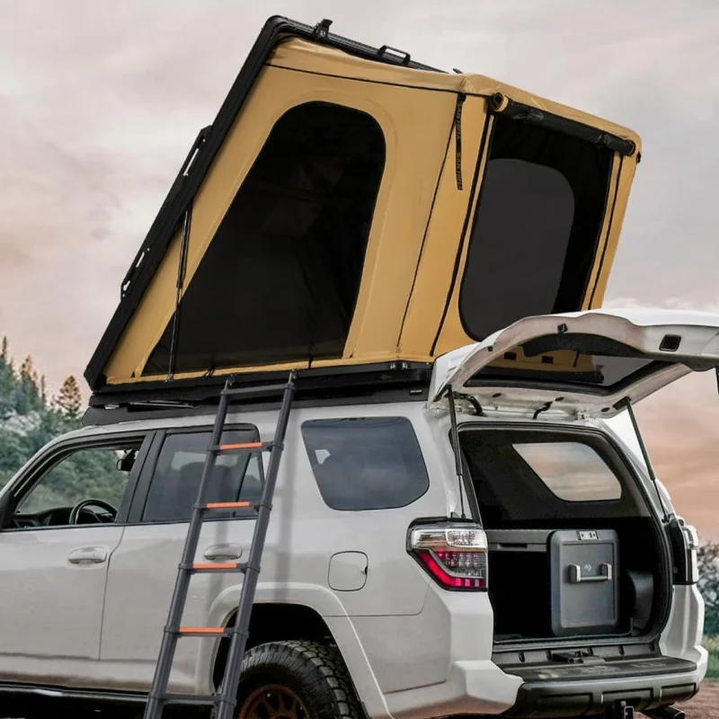High Quality Upgraded Triangular Aluminum Alloy Rooftop Tent For Vehicle Outdoor Camping