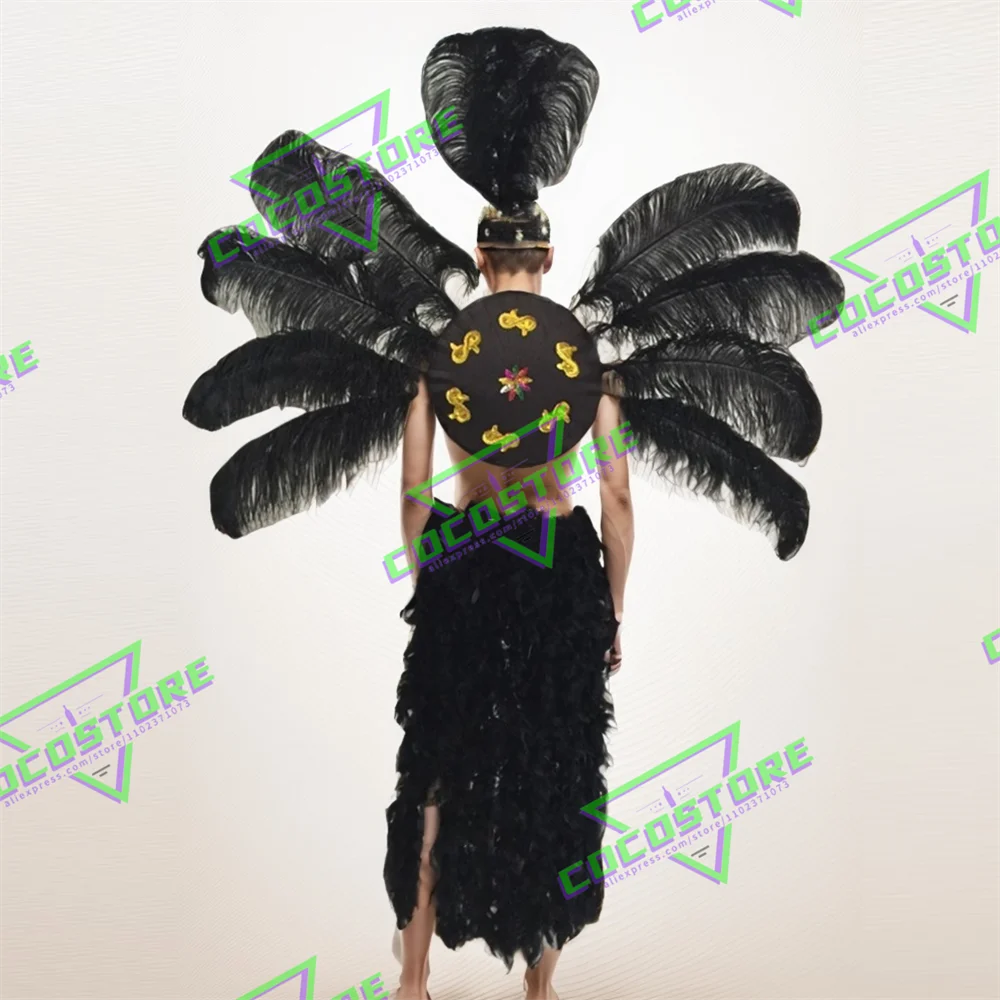 Samba Costume Brazilian Costume Carnival Brazilian Dancer Feather Dance Costumes Opening Ceremony Performance Clothes Set Male