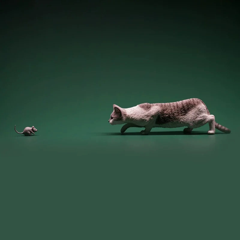 

JXK 1/6 Scale Rural Cat Model Simulation Resin Model Home Cat Animal Action Figure Cute Pet Toys Small Ornament Accessory