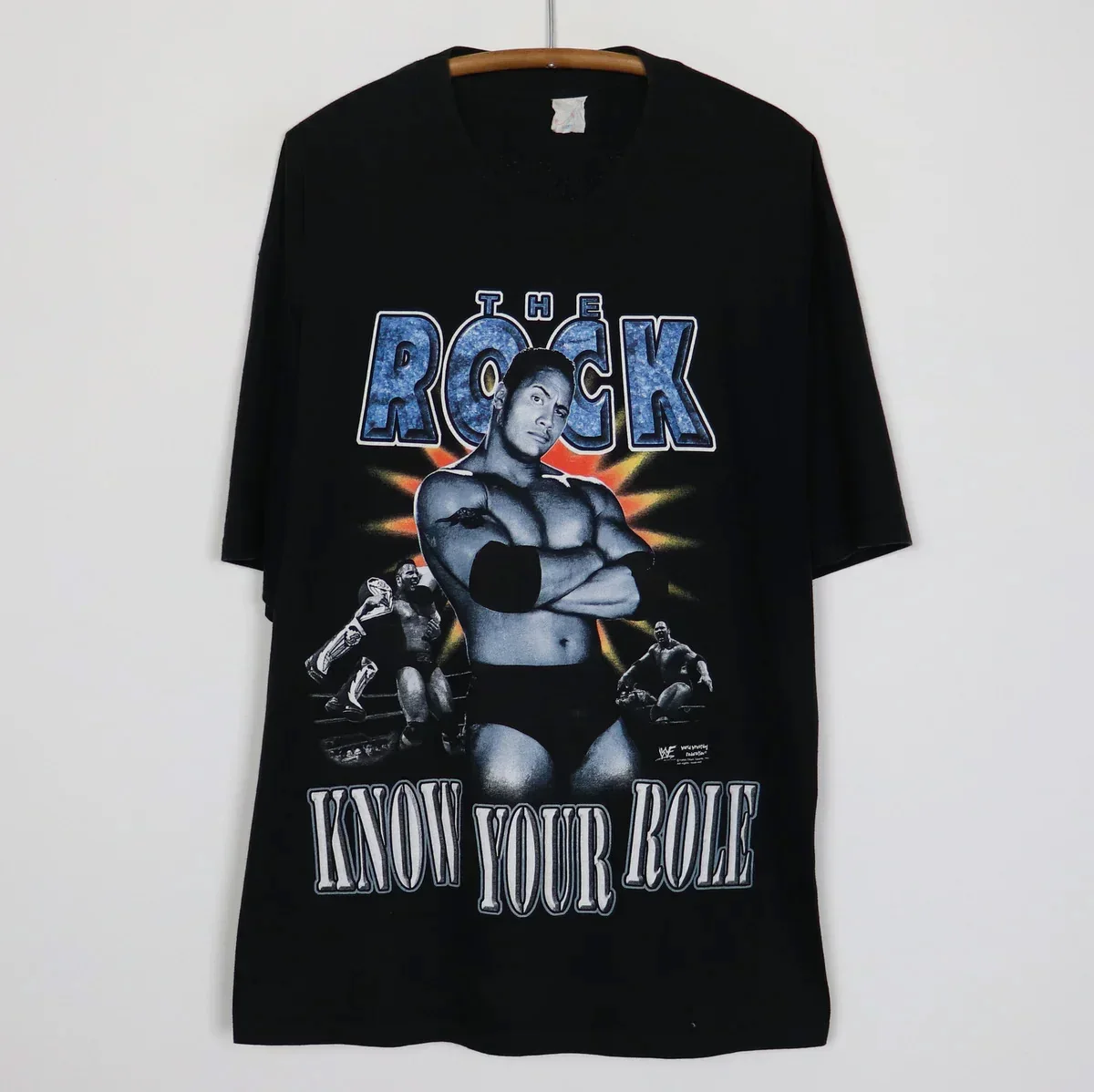 Vintage Y2K 2000 The Rock Just Bring It / Know Your Role  Bull T-Shirt