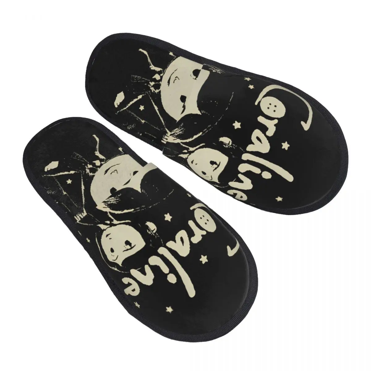 Coraline Dreaming Coraline Movie Bedroom Slippers with Memory Foam Slipper Gift for Women Men House Shoes with Anti-Skid Sole