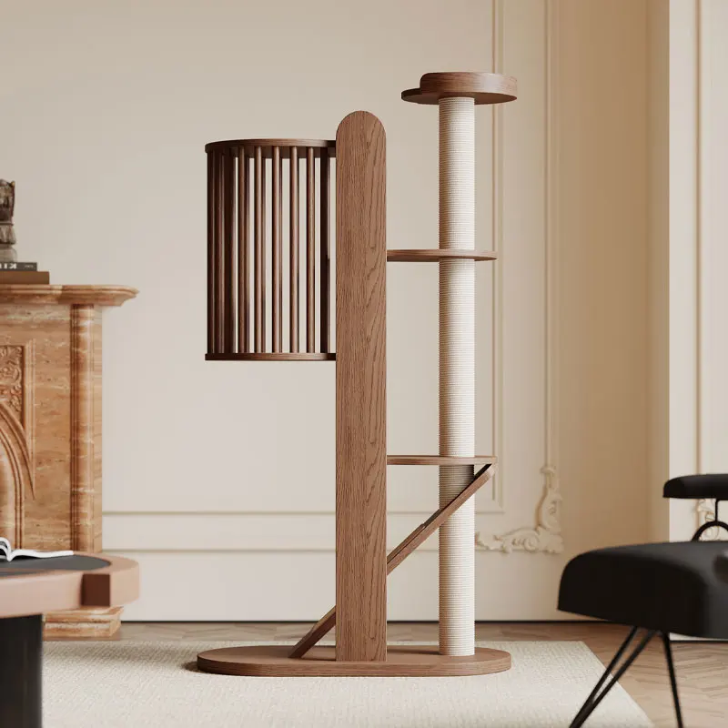 

Solid wood cat climbing frame, large household multi-cat, special vertical cat jumping platform cat nest integrated