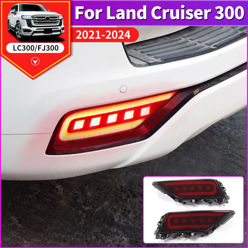 

For 2021+ Toyota Land Cruiser 300 Rear Fog Lamp Modification Lc300 FJ300 Bumper Light LED Dynamic Light Exterior Accessories