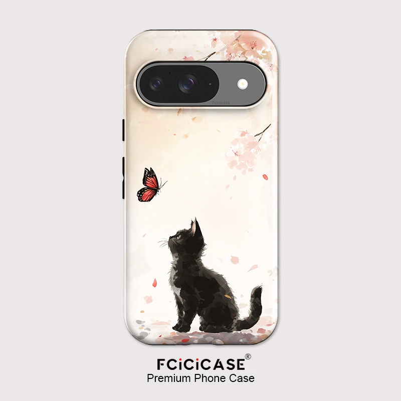 

Fcicicase Cute Cat Butterfly Pattern Phone Case For Google Pixel 10 9 Pro XL 10A 10 8 9 Pro 7A 8A Matte Acrylic Bumper Capa