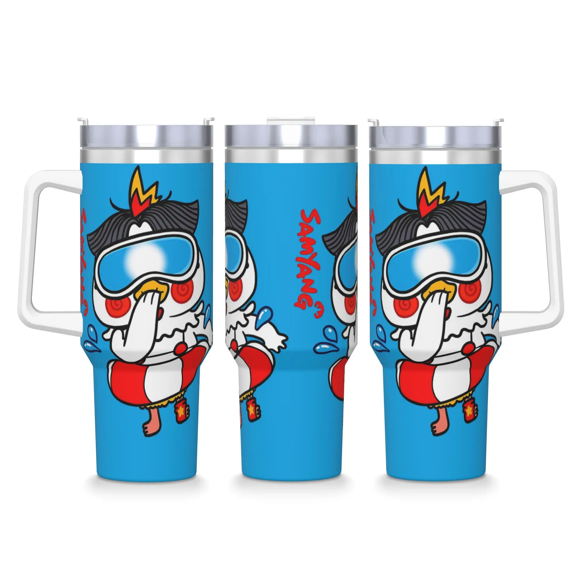 

Stainless Steel Tumbler Ice Type Buldak Ramen Chicken Thermal Mug Keep Heat Hot Drinks Car Mugs Driving Design Water Bottle