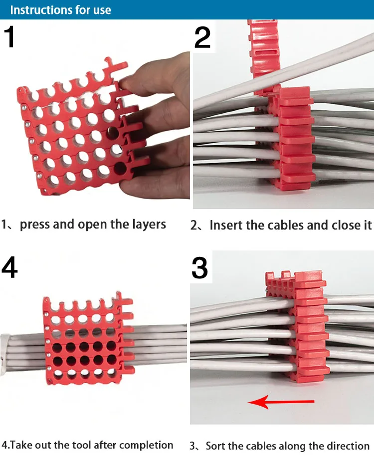 Cable Organizing Tool Network Cable Bundle, Wire Comb for Data Center, Server Rooms and Machine Room Cat5 Cat6  cat7 Wire Manage