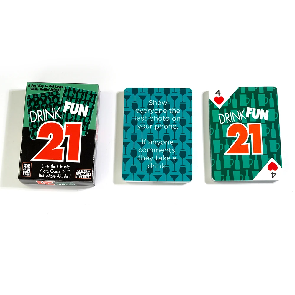 Drink Fun 21 Card Game A Hilarious Drinking Card Game Like The Classic Card Game 21 But More Alcohol 56 Pcs Cards