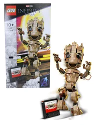 LEGO 76217 Super Heroes Marvel I am Groot Building Kit; Collectible Baby Groot Model for Play and Display; for Kids Aged 10+