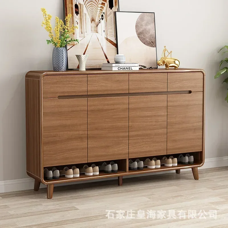 Luxury Hallway Shoe Cabinet Minimalist Wood Multilayer Shoe Rack Rotating Entryway Storage Furniture for Balcony Corridor