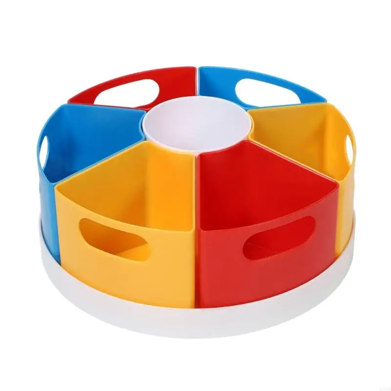

594A Rotating Desk Organiser 6 Compartments Desktop Art Supply Pen Organiser Rotatable Makeup for Home