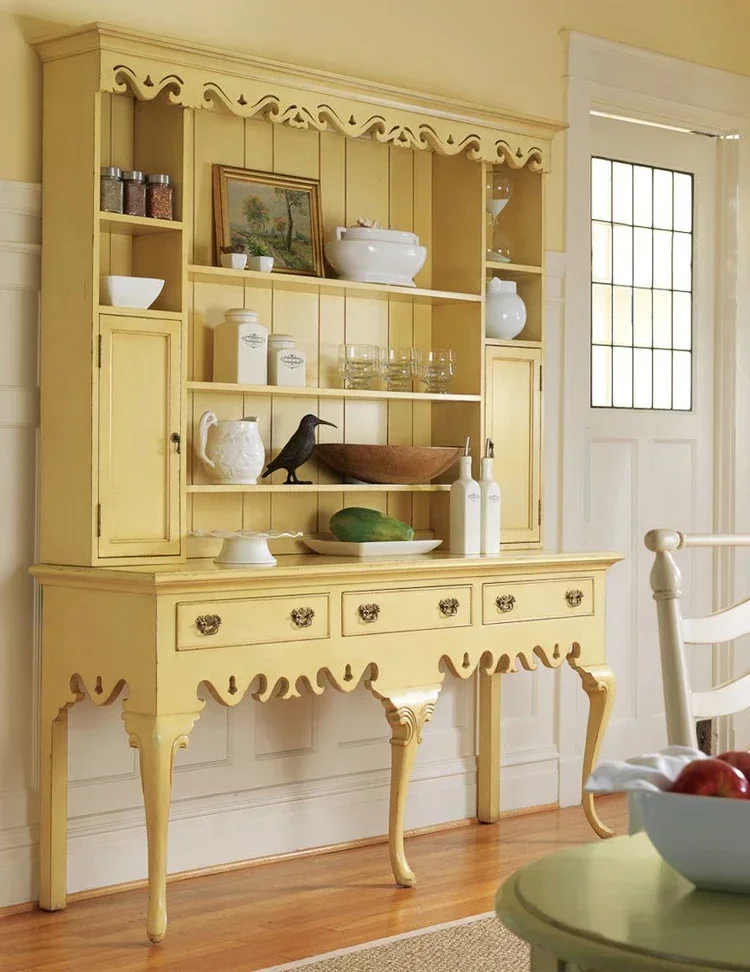 

Solid wood desk neoclassical writing desk dresser multi-functional locker/customizable